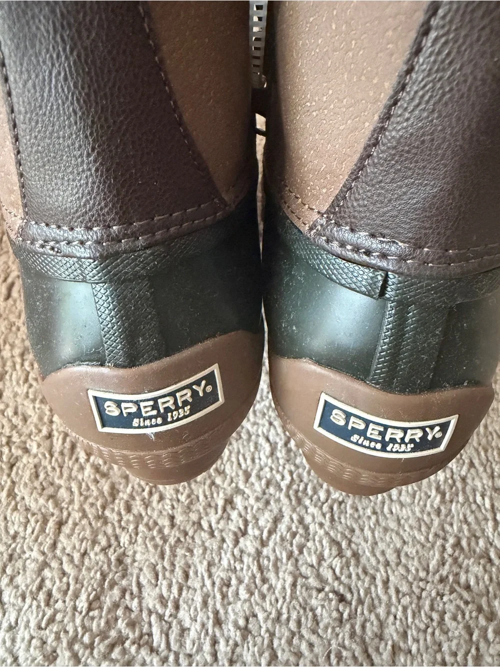 Sperry Olive & Brown Waterproof Duck Boots for Men